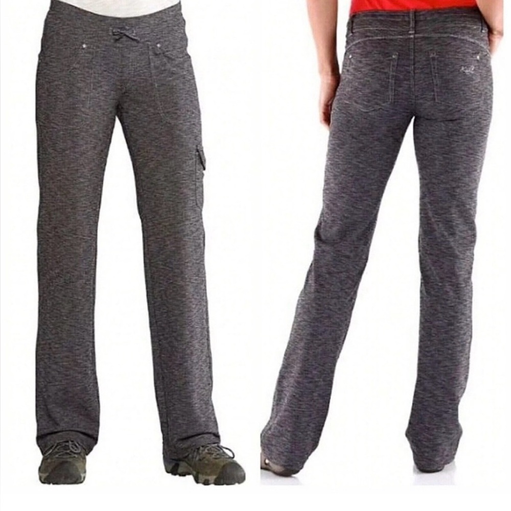 Kuhl Mova Pants Heathered Gray Drawstring Cargo Stretch Womens Size 14